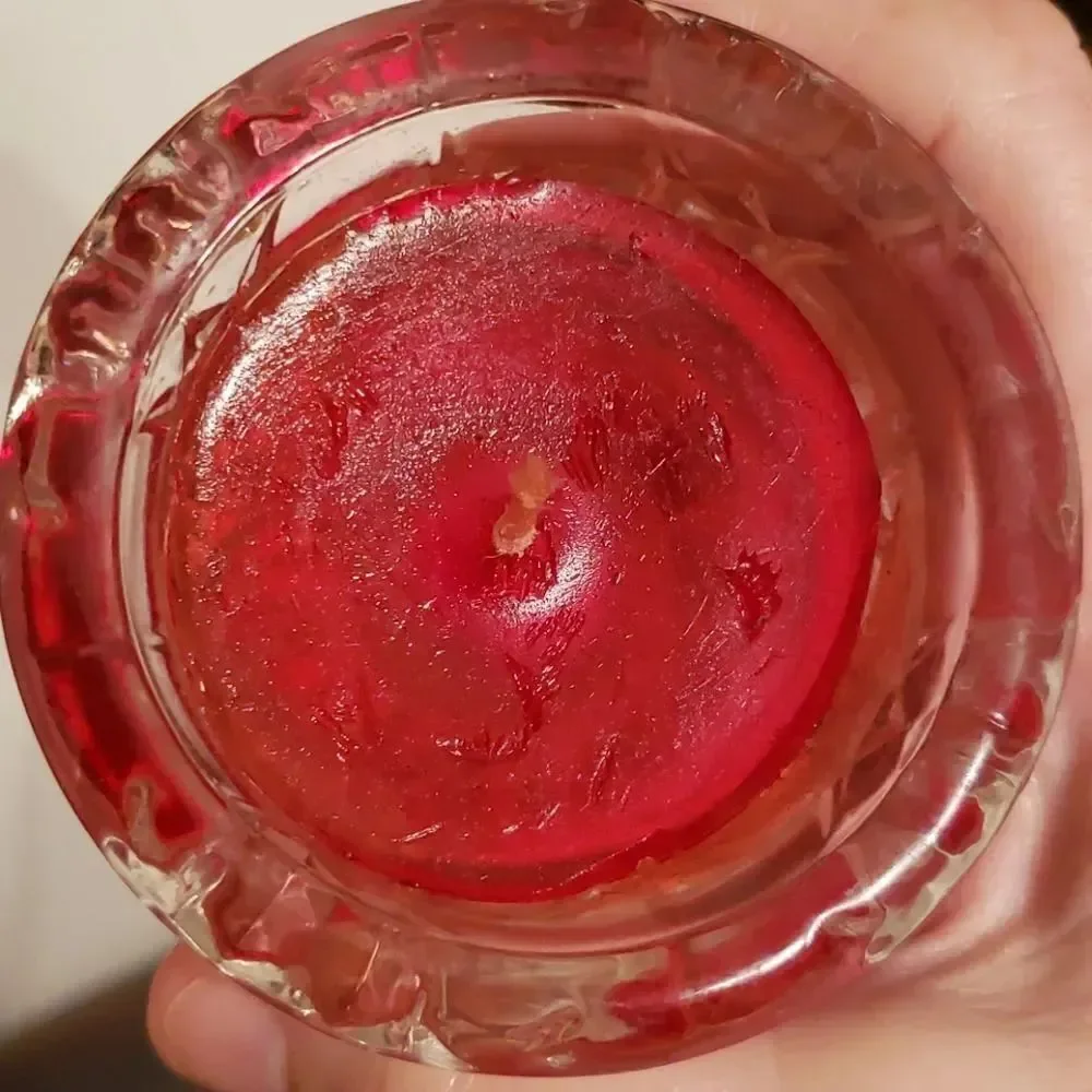 Vintage Avon Bayberry Candle in Cut Glass Holder